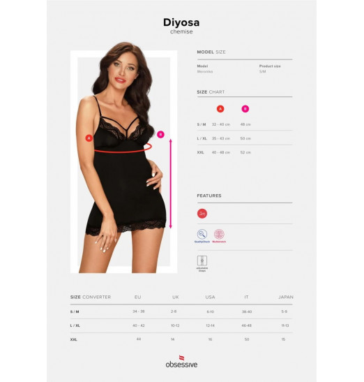 Эффектная коротенькая сорочка Diyosa