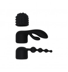 Черный жезловый вибратор Spell Wand Set с насадками