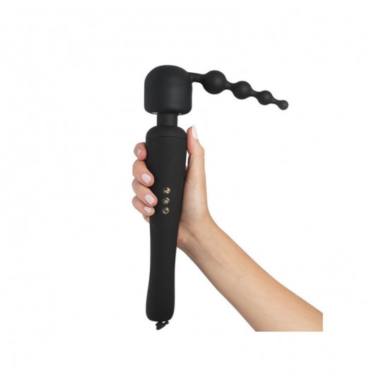 Черный жезловый вибратор Spell Wand Set с насадками Черный жезловый вибратор Spell Wand Set с насадками