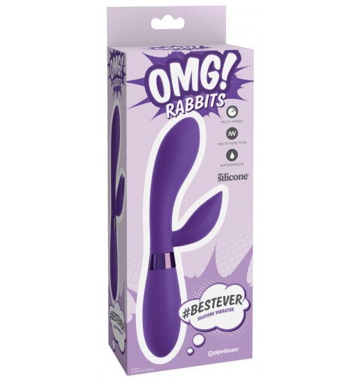 Фиолетовый вибратор-кролик #bestever Silicone Vibrator - 21,2 см.