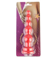 Красный анальный стимулятор-ёлочка - 14,5 см.