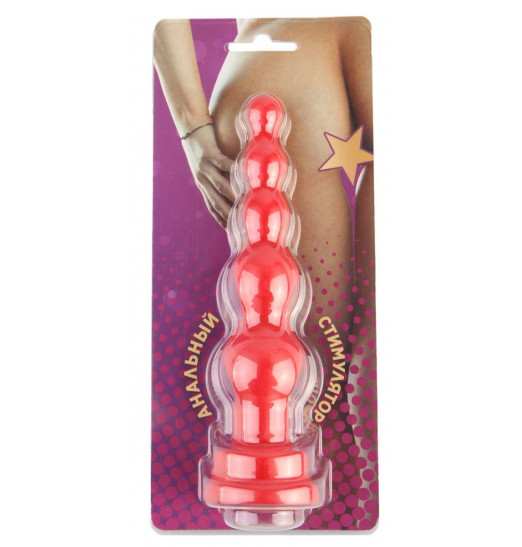 Красный анальный стимулятор-ёлочка - 14,5 см. Красный анальный стимулятор-ёлочка - 14,5 см.