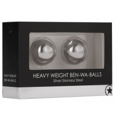 Серебристые металлические вагинальные шарики Heavy Weight Ben-Wa-Balls
