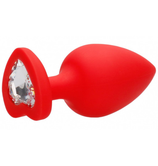 Красная анальная пробка с прозрачным стразом Extra Large Diamond Heart Butt Plug - 9,5 см. Красная анальная пробка с прозрачным стразом Extra Large Diamond Heart Butt Plug - 9,5 см.
