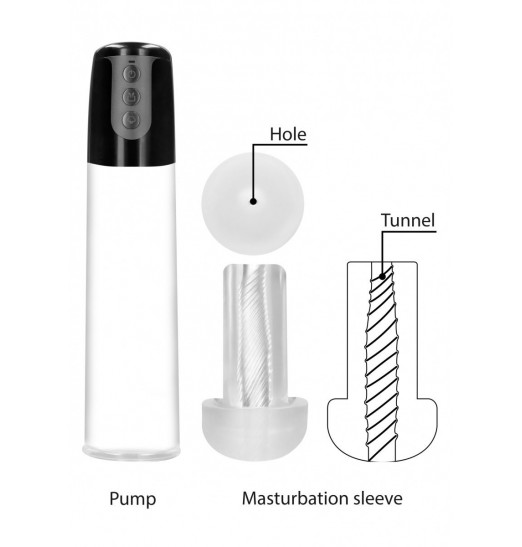 Автоматическая прозрачная вакуумная помпа Automatic Cyber Pump with Masturbation Sleeve Автоматическая прозрачная вакуумная помпа Automatic Cyber Pump with Masturbation Sleeve