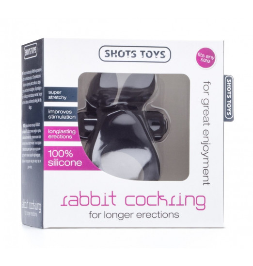 Черное эрекционное виброкольцо Rabbit Cockring