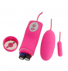 Розовое виброяичко и вибропуля 10 Function Dual Bullets