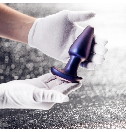 Фиолетовая анальная вибропробка Meteoroid с пультом - 13,9 см.