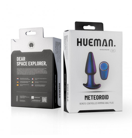 Фиолетовая анальная вибропробка Meteoroid с пультом - 13,9 см.