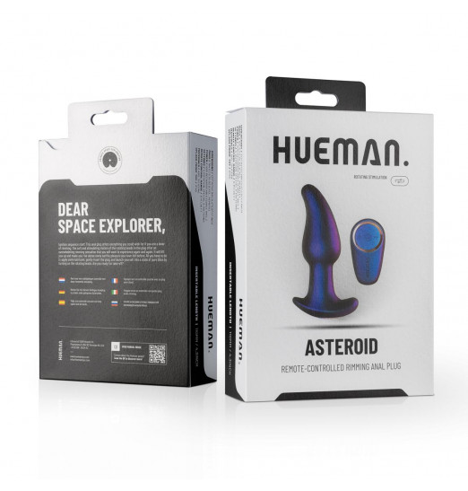 Фиолетовая анальная вибропробка Asteroid с эффектом римминга - 13,7 см.