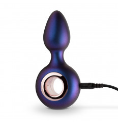 Фиолетовая анальная вибропробка Deep Space с кольцом-держателем - 12,7 см.