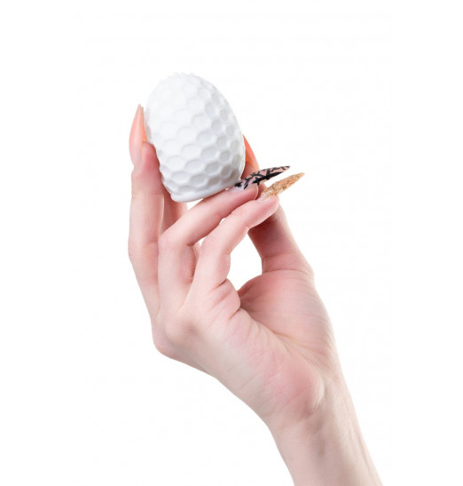 Белый рельефный мастурбатор Pufl