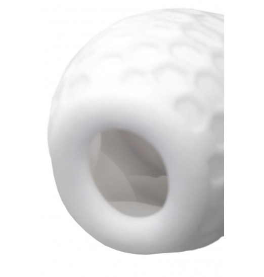 Белый рельефный мастурбатор Pufl