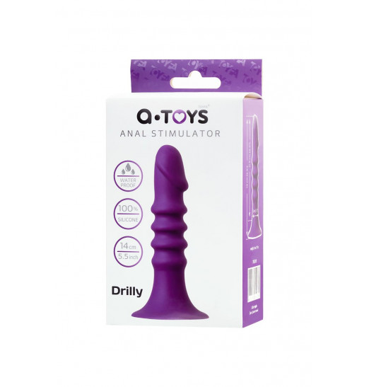 Фиолетовый анальный фаллоимитатор Drilly - 14 см. Фиолетовый анальный фаллоимитатор Drilly - 14 см.