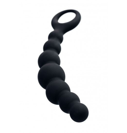 Черная анальная цепочка Carina - 19 см.