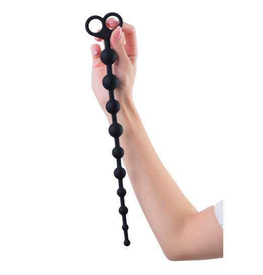 Черные анальные бусы Cephei - 33,5 см.