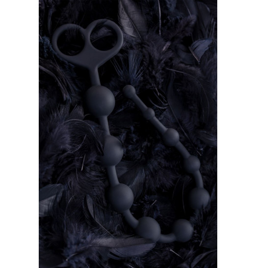 Черные анальные бусы Cephei - 33,5 см.