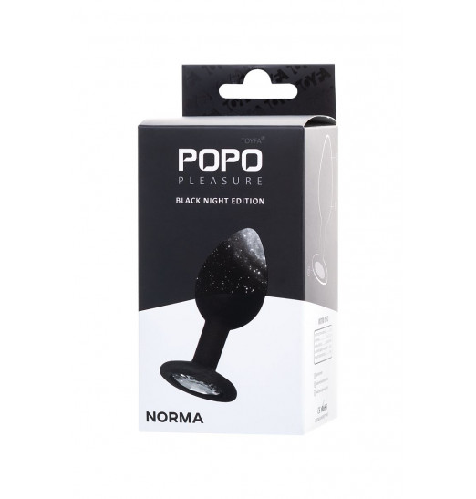 Черная анальная втулка с прозрачным стразом - 7,2 см. Черная анальная втулка с прозрачным стразом - 7,2 см.