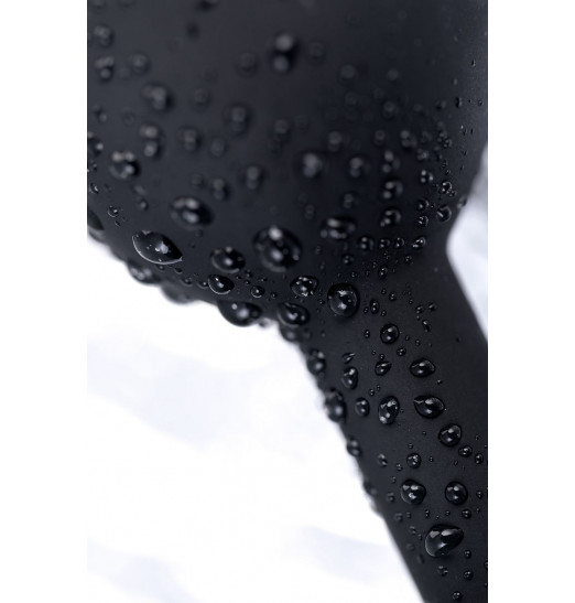 Черная анальная втулка с прозрачным стразом - 7,2 см. Черная анальная втулка с прозрачным стразом - 7,2 см.