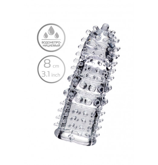 Прозрачная рельефная насадка на палец Arbo - 8 см. Прозрачная рельефная насадка на палец Arbo - 8 см.