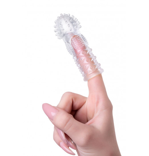 Прозрачная рельефная насадка на палец Hicks - 8,5 см.
