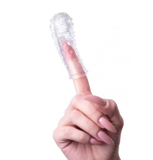 Прозрачная рельефная насадка на палец Gexa - 9 см. Прозрачная рельефная насадка на палец Gexa - 9 см.