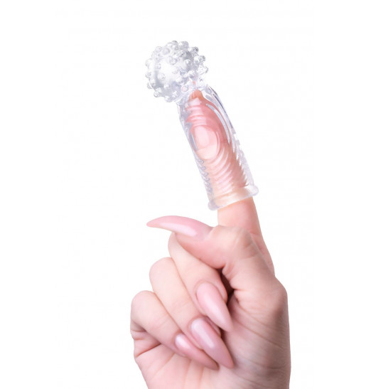 Прозрачная рельефная насадка на палец Ricol - 8 см.