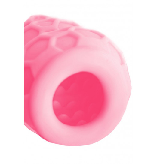 Розовый рельефный мастурбатор Flaff