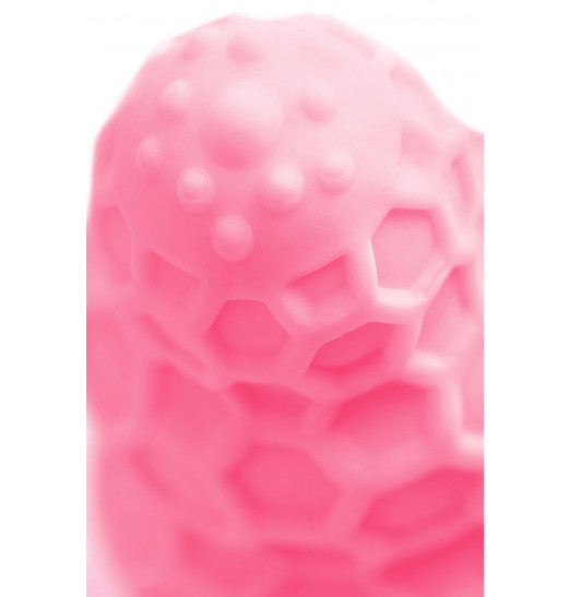 Розовый рельефный мастурбатор Flaff