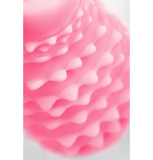 Розовый рельефный мастурбатор Flaff