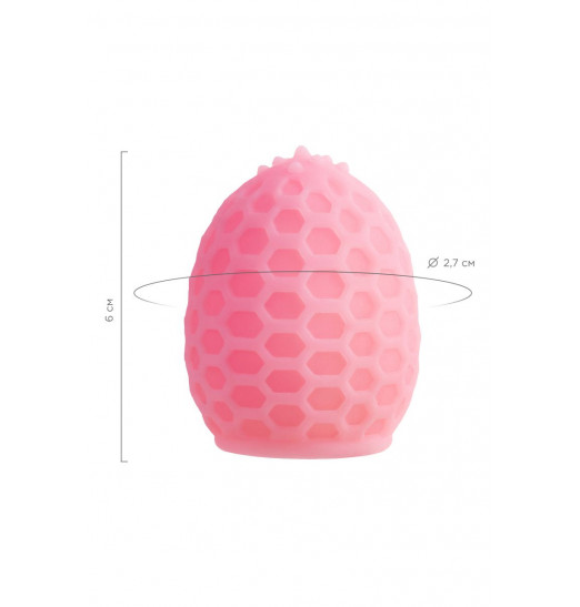 Розовый рельефный мастурбатор Pufl