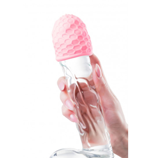 Розовый рельефный мастурбатор Pufl