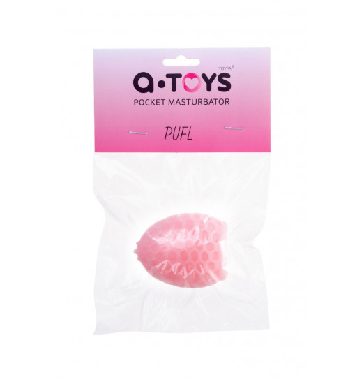 Розовый рельефный мастурбатор Pufl