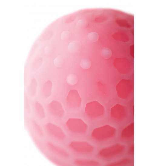 Розовый рельефный мастурбатор Pufl