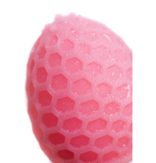 Розовый рельефный мастурбатор Pufl