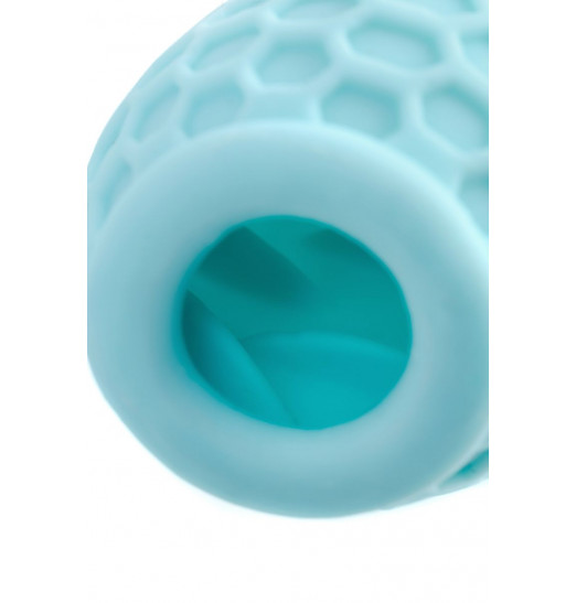 Бирюзовый рельефный мастурбатор Pufl