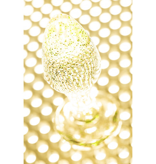 Золотистая акриловая анальная втулка - 8 см.