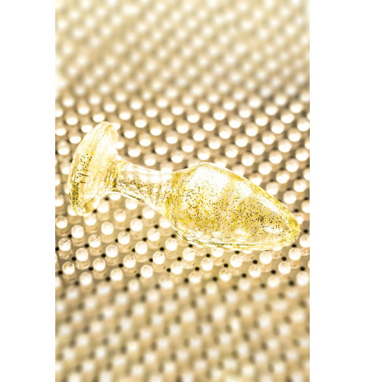 Золотистая акриловая анальная втулка - 8 см.