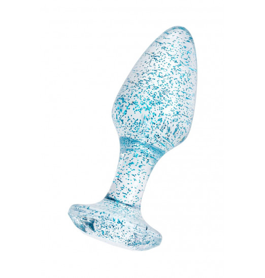 Голубая акриловая анальная втулка - 8 см.