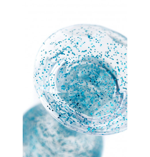 Голубая акриловая анальная втулка - 8 см.