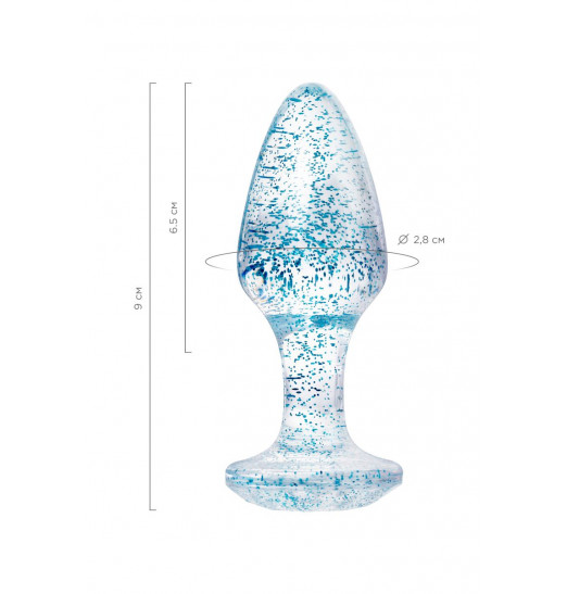 Голубая акриловая анальная втулка - 8 см.