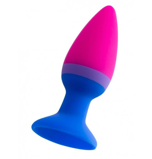 Сине-розовая анальная втулка Brian - 7 см.
