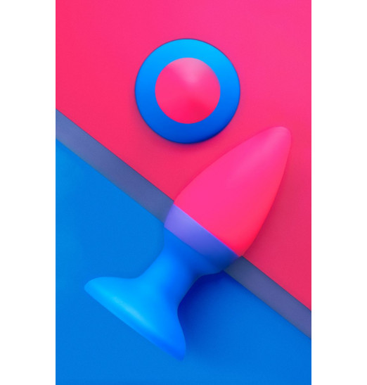 Сине-розовая анальная втулка Reed - 10 см.