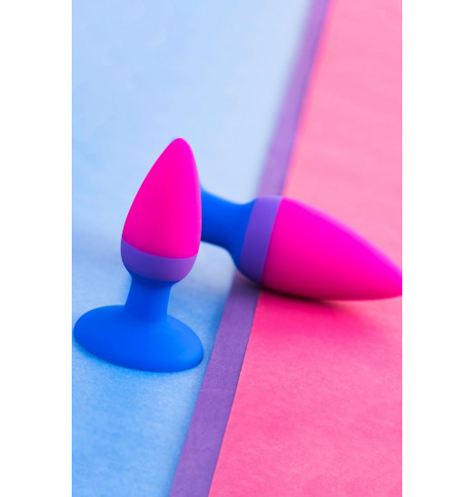 Сине-розовая анальная втулка Reed - 10 см.