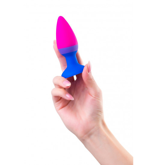 Сине-розовая анальная втулка Reed - 10 см.