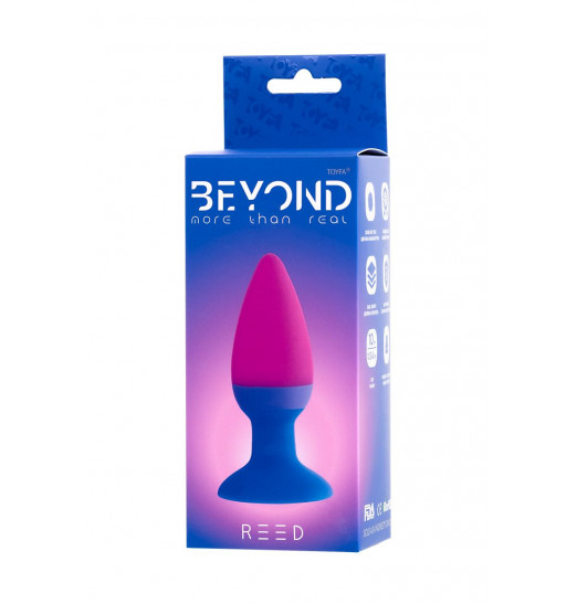 Сине-розовая анальная втулка Reed - 10 см.
