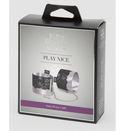 Сатиновые наручники с кружевом Play Nice