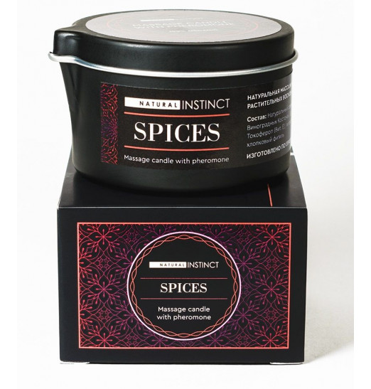 Массажная свеча с феромонами Natural Instinct SPICES - 70 мл. Массажная свеча с феромонами Natural Instinct SPICES - 70 мл.