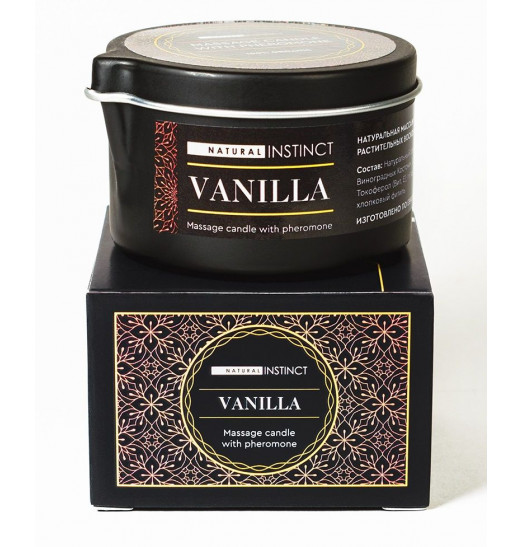 Массажная свеча с феромонами Natural Instinct VANILLA - 70 мл.