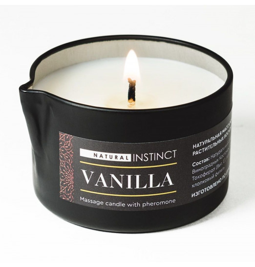 Массажная свеча с феромонами Natural Instinct VANILLA - 70 мл.
